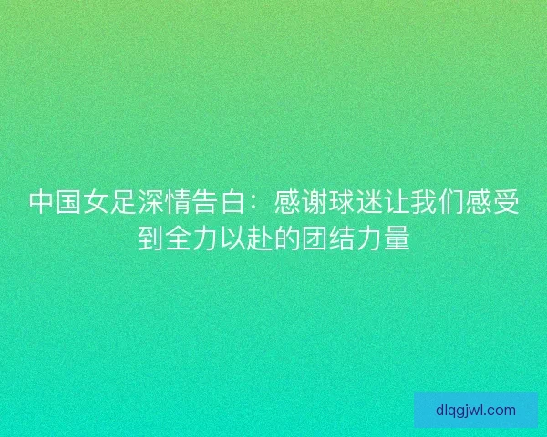中国女足深情告白：感谢球迷让我们感受到全力以赴的团结力量